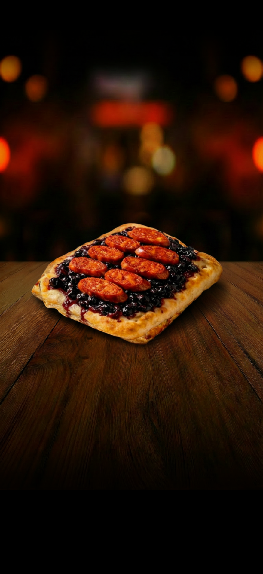 Focaccia Longaniza Ib. Picante & Arándanos